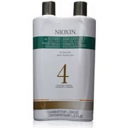 Nioxin System 4 Cleanser and Scalp Therapy Conditioner 33.8 oz Set Pack of 2