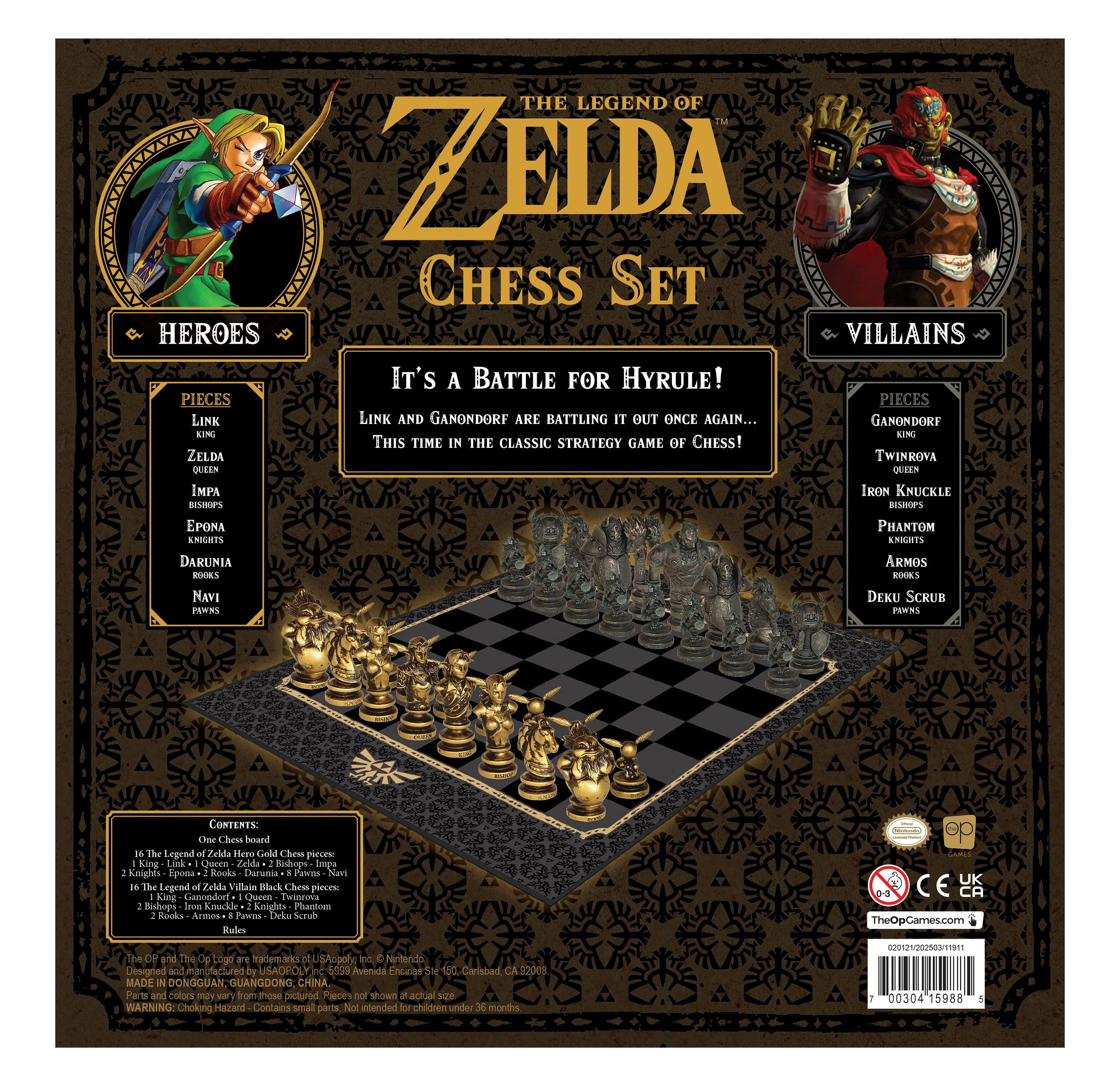 The Legend of Zelda Collector's Chess Set, Link vs. Ganondorf Strategy Game, 32 Custom Sculpted Hero & Villain Pieces, Classic Board Game for Zelda Fans, Officially Licensed Nintendo Merchandise
