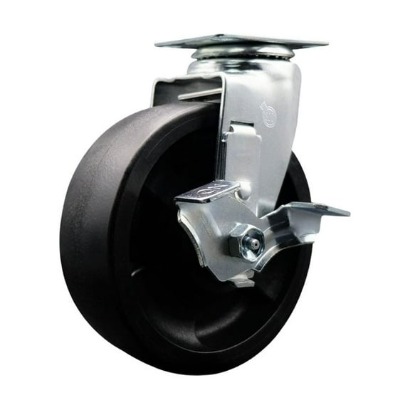 6 Inch Glass Filled Nylon Swivel Caster with Ball Bearing and Brake SCC