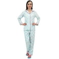 thumbnail image 3 of Bimba Sky Blue Gift Ribbon Print Women Shirt With Pajama Pants 2 Pcs Nightwear - 4, 3 of 8