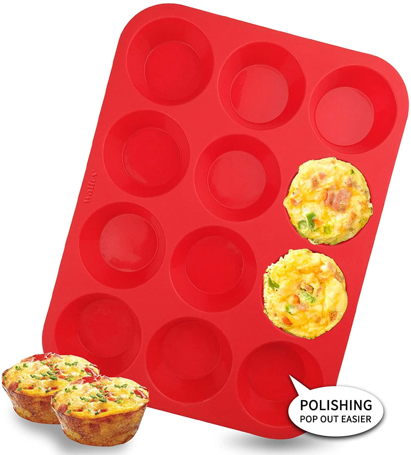Baking Tray Mold Silicone 12 Cups Cavity Muffin Pan Cookies Cupcake Bakeware US 