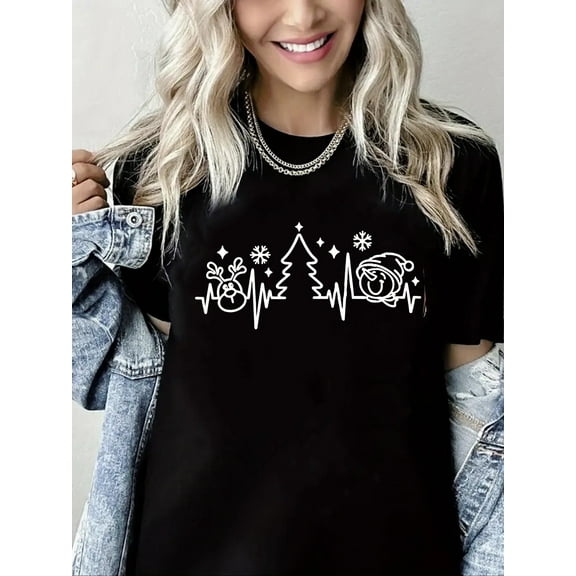 Christmas Shirts for Women: Merry and Bright T Shirt Short Sleeve Christmas Tree Shirt Christmas Vacation Tee