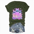 thumbnail image 4 of TOWED22 Halloween T Shirt Women Crew Neck Short Sleeve Awareness Ribbon T Shirts - Bow Ghost Graphic Print Loose Top Funny Fashion Clothes(AG,XXL), 4 of 5