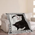thumbnail image 2 of Cat Blanket and Throws Black and White Cat Lover Gifts Throw Blankets Cat Decor Soft Cozy Fleece Plush Warm Flannel Bedding Blanket for Girls Kids Adults Couch Travel Black and White Cats, 2 of 7