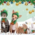 thumbnail image 5 of Gorro navideño para perro o gato, 4 piezas, tocado navideño (2 gorros y 2 baberos), 5 of 5