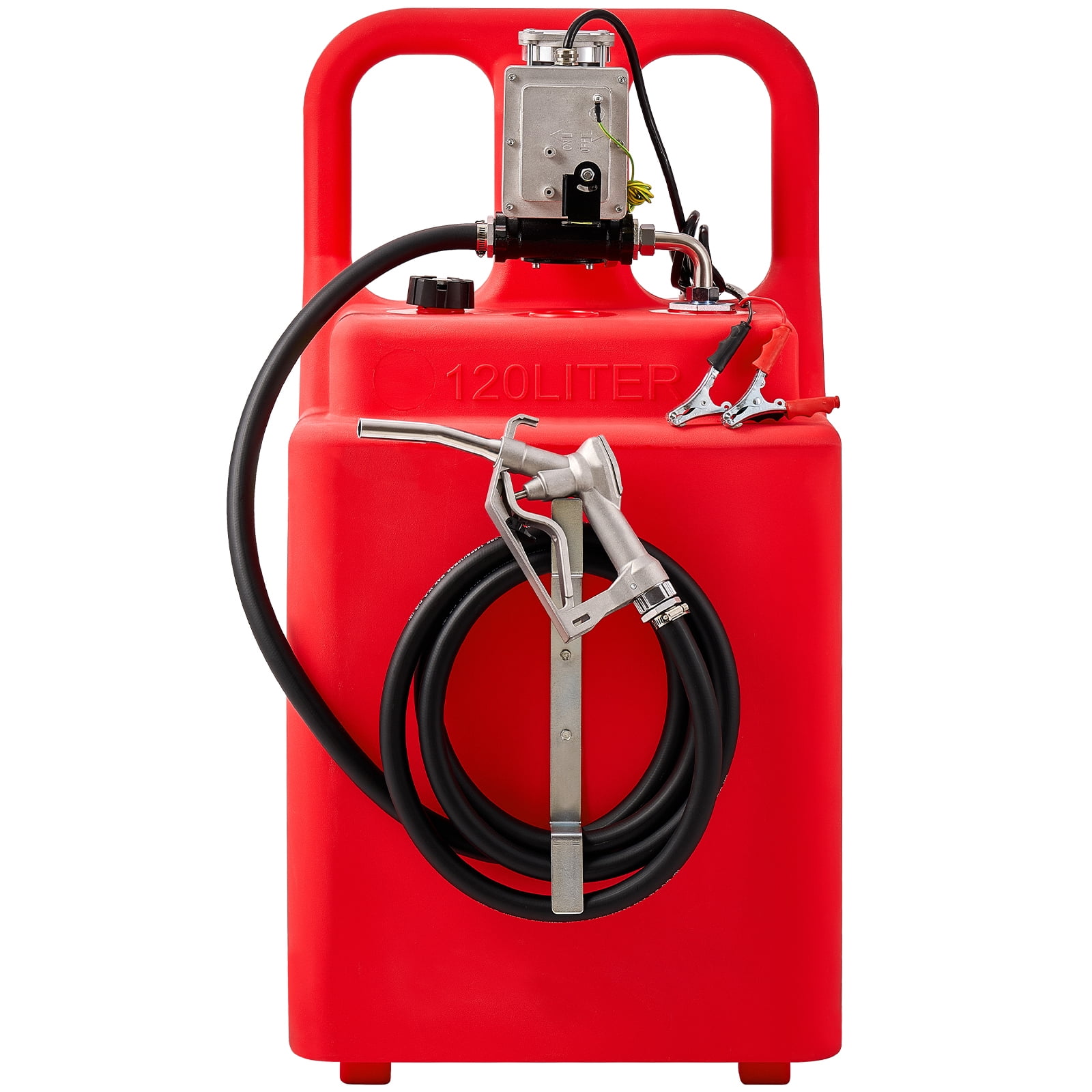 KFFKFF Fuel Storage, 32 Gallon, Mobile Fuel Container with 12V DC 15 GPM Electric Fuel Circulation Pump, 13 ft Dispensing Hose & Aluminum Alloy Handheld Nozzle, Fuel Carrier for Motorboats, ATVs