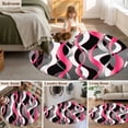 thumbnail image 6 of Round Area Rug 3ft Pink Black Lines Floor Carpets Indoor Floor Area Mat Stain-Proof Mat Circle Rugs for Living Room Dining Room Kitchen Bedroom, Modern Abstract Stripes Sofa Throw Carpet, 6 of 9