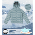 thumbnail image 5 of SOLOCOTE Girls Boys Winter Coats, Kids Lightweight Water-Resistant Windproof Packable Hooded Down Like Padding Jacket 4-12 Years, 5 of 8