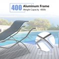 thumbnail image 4 of Gaderth Ensemble de 3 Pcs de Chaises Longues de Patio avec Table d'Appoint, Chaises Longues d'Extérieur Inclinables Réglables, Chaises Longues de Bord de Piscine en Aluminium avec Tissu à Séchage Rapide pour Plage, Jardin, Cour Arrière, Terrasse, 4 of 7