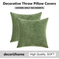 thumbnail image 7 of decorUhome 24x24 Set of 2 Throw Pillow Covers, Decorative Soft Chenille Pillow Covers for Couch, Olive Green, 7 of 7