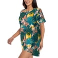 thumbnail image 2 of Naloa Hawaiian Style Women's Short-Sleeved Pajama Set, Loungewear, Summer pajamas, Breathable Cozy - Small, 2 of 9