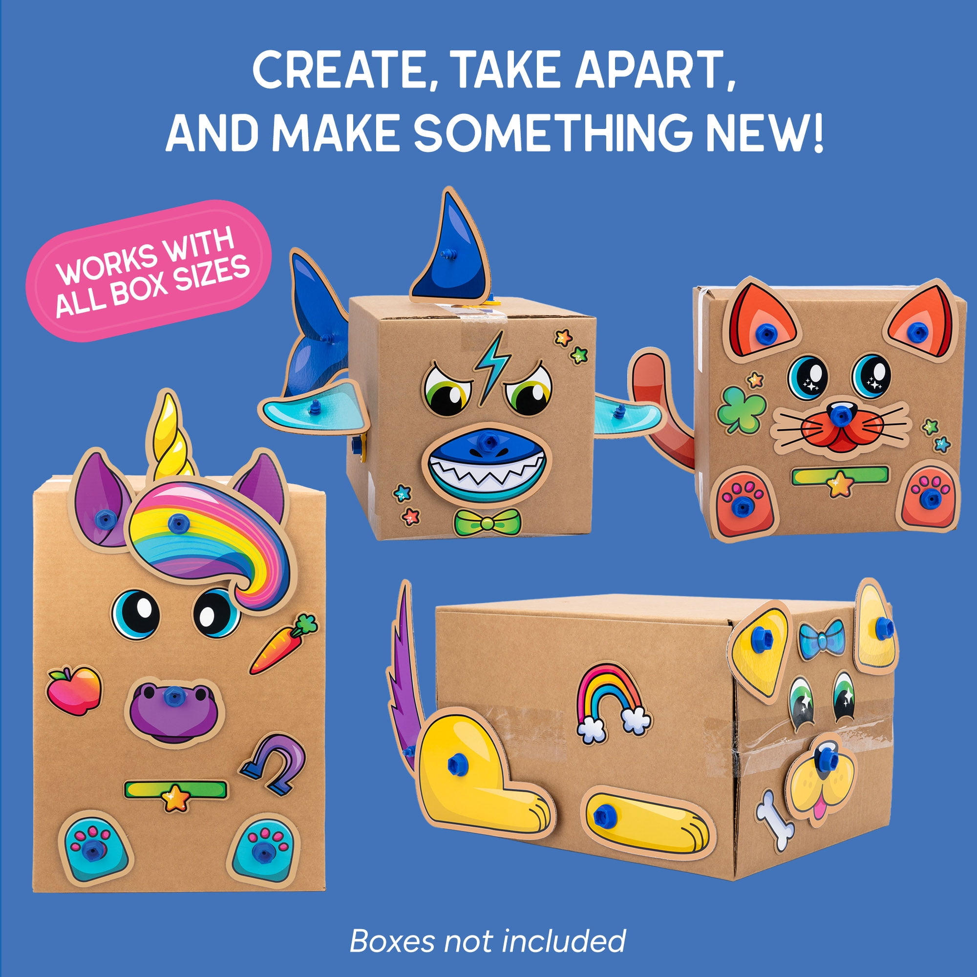Educational Insights Boxineers Cardboard Animals, Craft Set for Kids Ages 5 and up