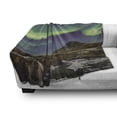 thumbnail image 3 of Aurora Borealis Soft Flannel Fleece Throw Blanket, Well Known Aurora Icelandic Trait Rocky Mountainous Area Landscape, Cozy Plush for Indoor and Outdoor Use, 70" x 90", Multicolor, by Ambesonne, 3 of 6