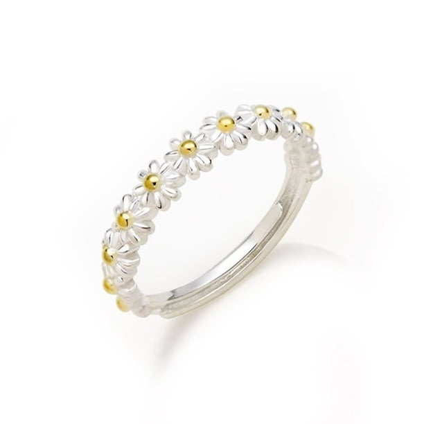 Anillos de flores Vintage Sonducket para mujer compromiso boda Anillo de metal ajustable