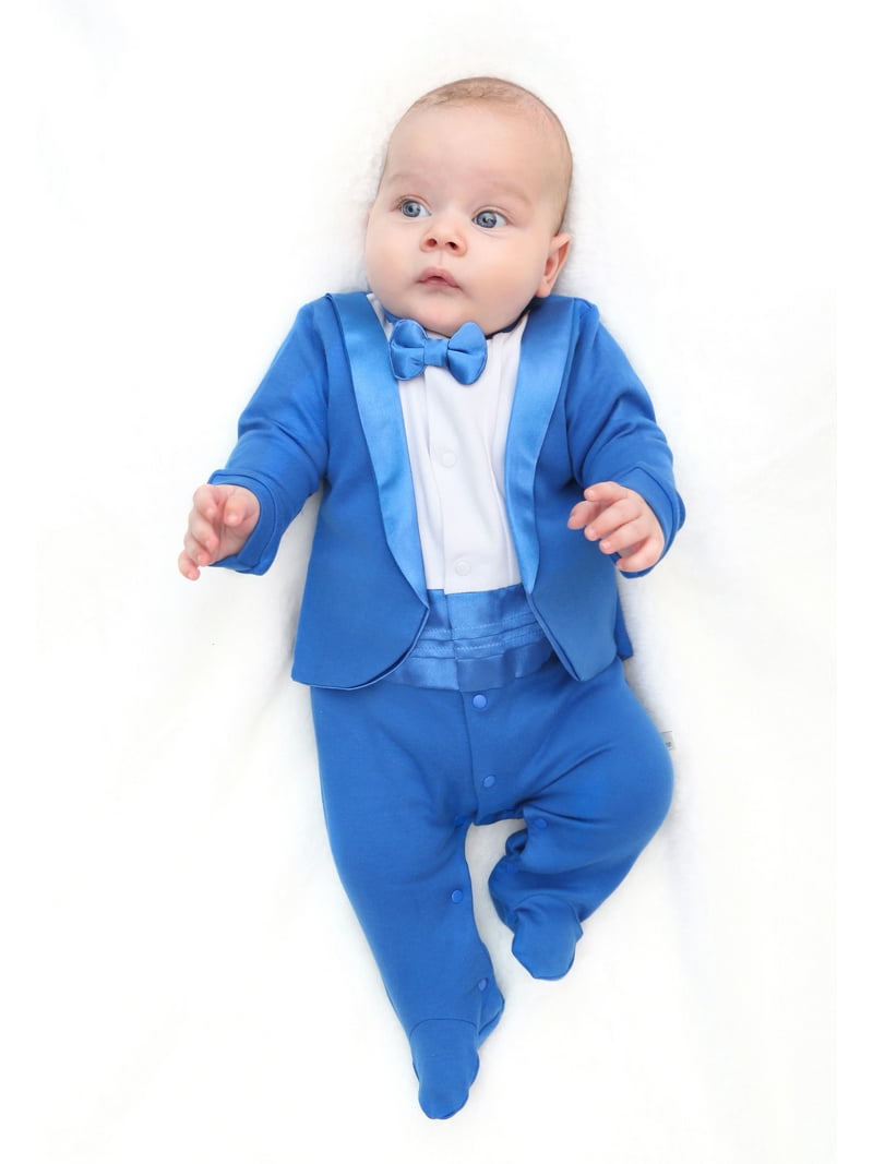 Lilax Gentleman Clothes: Newborn Blue Tuxedo Suit, Holiday Xmas