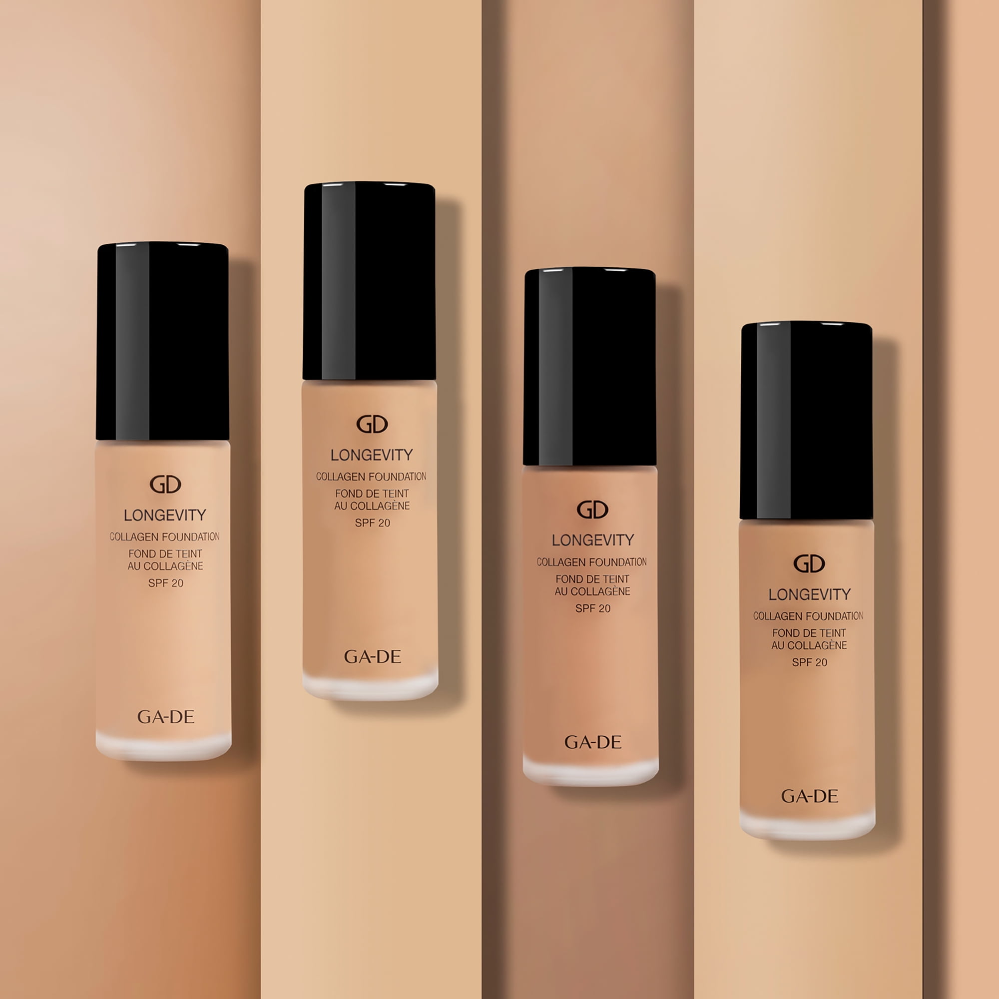 GA-DE Longevity Collagen Foundation 501, Liquid Foundation Makeup, 1 oz