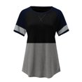 thumbnail image 4 of TSADFHJI T-Shirts Grande Taille pour Femmes Mode Décontractée Imprimé Col Rond Manches Courtes Chandail TG Gris, 4 of 5