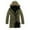 #Army Green, variant on DPTALR George Men's Full-Zip Parka Jackets with Hood，Long Back Split Collar Hooded Windbreakers，Mid-Long Military Coats with Pockets,Black,Big and Tall Men XXL