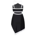 thumbnail image 5 of iixpin Womens Contrast Color Golf Tennis Dress Adjustable Straps Sleeveless Cutout Back Asymmetrical Black S, 5 of 6