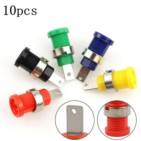 

10Pcs 4mm Banana Plug Test Socket Plug Wire Connector With Hood
