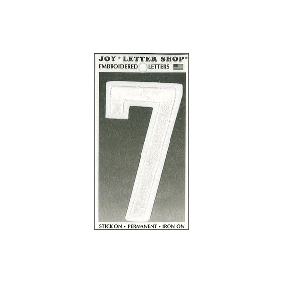 Joy Applique Letter Iron On Varsity 3" White 7