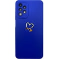 thumbnail image 2 of for Galaxy A32 5G 6.5"(Not fit A32 4G),Cute Bling Plated Gold Love Heart with Anti-Fall Camera Lens Cover Protection Soft Anti-Fingerprint Anti-Dust Phone Case for Samsung Galaxy A32 5G - Blue, 2 of 11