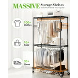 HOKEEPER Heavy Duty Wire Garment Rack Clothes Rack with Shelves and ...