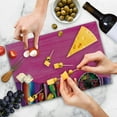 thumbnail image 4 of Mexican Cutting Board, View of Folkloric Serape Blanket Charro and Music Instruments Cultural Elements, Decorative Tempered Glass Cutting and Serving Board, Large Size, Fuchsia Purple, by Ambesonne, 4 of 5