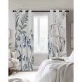 thumbnail image 4 of Blue Beige Floral Blackout Curtains for Bedroom Living Room Darkening Curtains 84 Inch Length 2 Panels Set Farmhouse Botanical Window Curtain Thermal Insulated Window Treatment Grommet Drapes 52"x84", 4 of 9