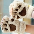 thumbnail image 4 of BJUTIR Cat'S Claw Gloves Plush Half-Finger Bear'S Paw Fingerless Gloves Cute Women'S Thick Halter Gloves Cartoon Warm Gloves Winter Accessories, 4 of 5