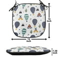 thumbnail image 5 of Travel Chair Seating Cushion Set of 4, Doodle Layout of Hot Air Balloons Tribal, Seat Pads for Office with Anti-slip Backing, 16"x16", White Multicolor, by Ambesonne, 5 of 7