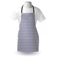 thumbnail image 4 of Navy Blue Apron, Horizontal Chevron Pattern in Nautical Colors Dashed Lines Maritime Zigzag, Unisex Kitchen Bib with Adjustable Neck for Cooking Gardening, Adult Size, Navy Blue White, by Ambesonne, 4 of 4