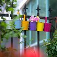 thumbnail image 4 of Pot Removable Hook Iron Flowerpot With Drain Hole White, 4 of 6