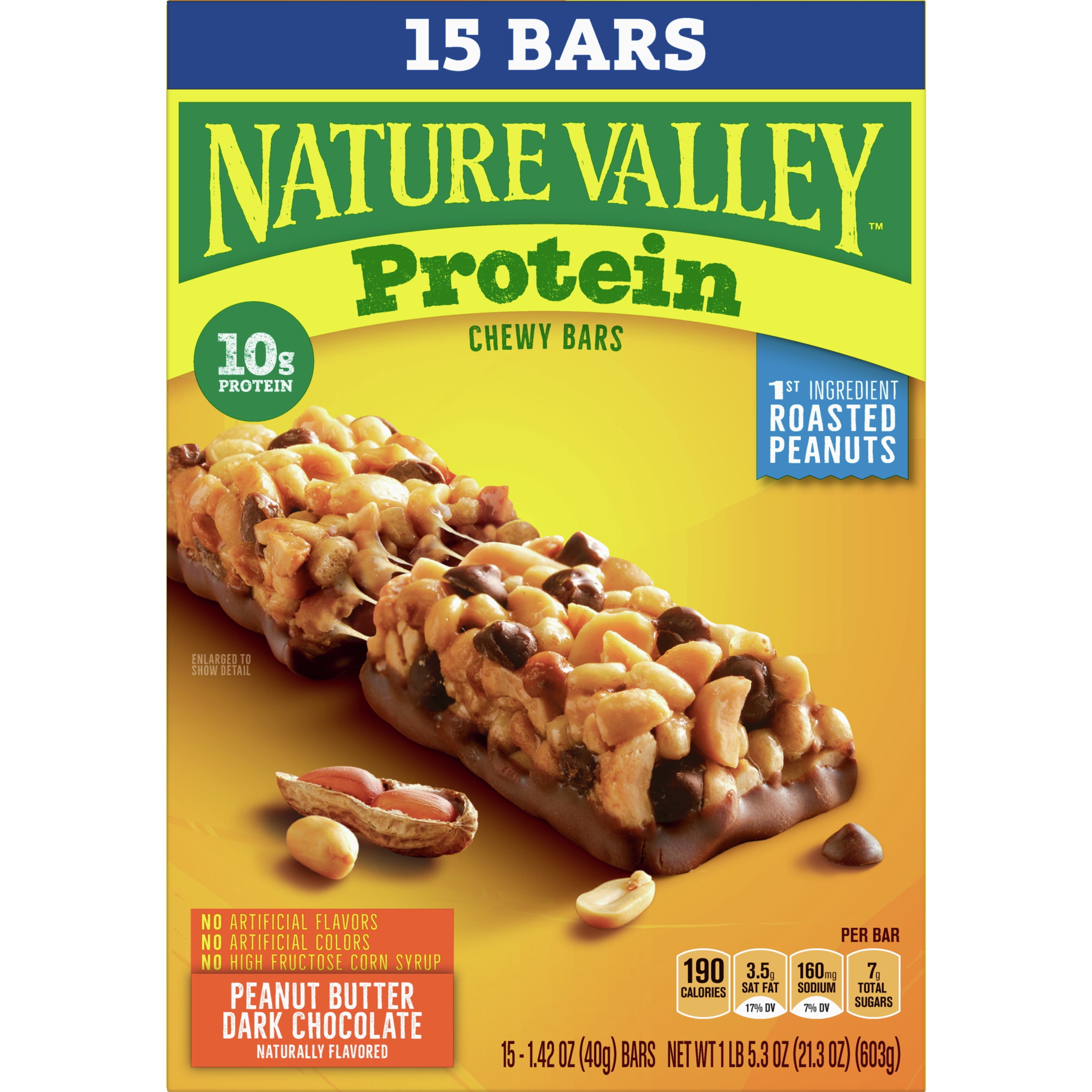 Nature Valley 10g Protein Chewy Granola Bars, Peanut Butter Dark