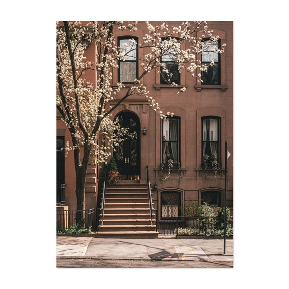 Brooklyn Heights Brownstones 03 - Brooklyn New York Photography Unframed Wall Art Print 5 x 7 inches