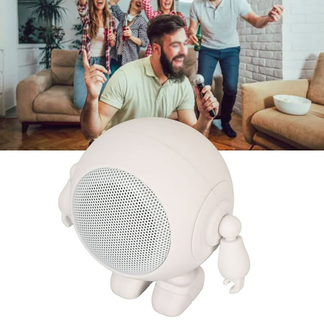 Haut-parleur Portable en Forme de Robot avec Micro Intégré, Connexion Double Haut-Parleur 1000mAh Mini Haut-Parleur pour Maison Fête Extérieure
