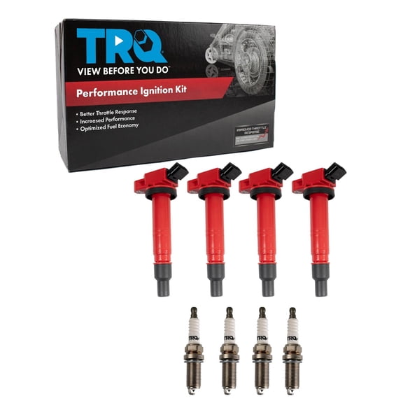 TRQ Ignition Coil and Spark Plug Kit 8 Piece Iridium Spark Plugs Fits 2010 Toyota 4Runner 2005-2021 Tacoma