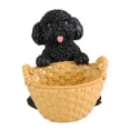 thumbnail image 3 of Cesta de Estatua de perro Sunnimix organizador de esculturas de animales gabinete de resina de mesa soporte Negro, 3 of 8