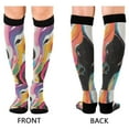 thumbnail image 4 of FORMRS Womens Knee High Socks Casual Long Thick Travel Daily Wear, 2 Pairs, Colorful Black, 4 of 6