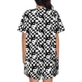 thumbnail image 3 of Lsque Ying Yang Checkered Women's Short-Sleeved Pajama Set - 2 Piece Soft and Lightweight Sleepwear Set-3X-Large, 3 of 9