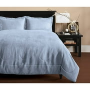 Faux Suede Comforter Set, Kentucky Blue