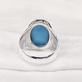thumbnail image 3 of Blue Chalcedony Mans Ring, Natural Blue Chalcedony, Ring, Silver Jewelry, 925 Silver Ring, Gift, Heavy Mens Ring, Arabic Design, Ottoman Style Ring, Christmas, Turkey Mens Signet Ring, 3 of 3