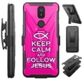 thumbnail image 1 of Compatible with Cricket Icon 3 | Cricket Splendor | AT&T Motivate 2 | AT&T Motivate 3; Hybrid Luxguard Holster Phone Case Cover (Pink Follow Jesus), 1 of 1