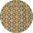 thumbnail image 1 of Ahgly Company Machine Washable Indoor Round Abstract Fall Leaf Brown Green Area Rugs, 5' Round, 1 of 7