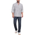 thumbnail image 2 of INSPIRE CHIC Men's Stand Collar Long Sleeve Button Down Striped Dress Shirts with Chest Pocket L Gray, 2 of 4