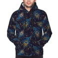 thumbnail image 4 of KLL Peacock Feathers Print Mens Hoodie Long Sleeve Casual Pullover Hooded Sweatshirt Fashion Drawstring Hoodies with Pocket-Medium, 4 of 6