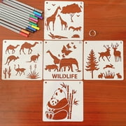 16 Pcs for Creative PET Painting Stencil Reusable Hollow-out Wild Drawing Template Set for Dra