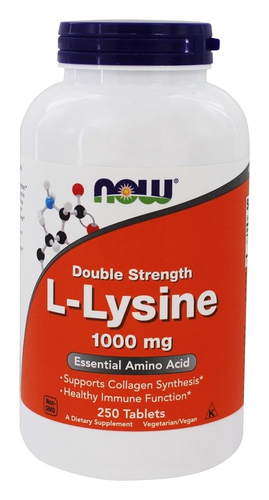 NOW Foods LLysine Essential Amino Acid 1000 mg. 250 Tablets
