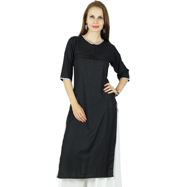Bimba Kurta Kurti en Rayonne d'Été pour Femmes Manches 3/4 Tunique Formelle Décontractée - Couture Personnalisée