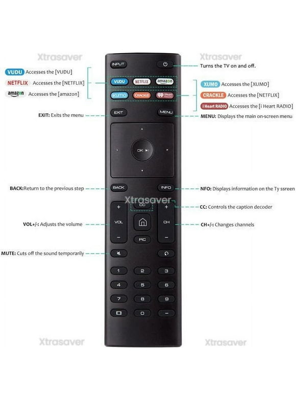 VIZIO XRT136 Version #1 Universal OEM Replacement Remote Control Compatible with All Vizio Smart TV Include D-Series E-Series M-Series P/PX-Series V-Series D32FF1 D43F-F1 E55U-D0 E55UD2 E55-D0 E55E1